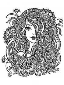 Girls coloring pages for Adults - Free printable