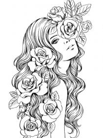 Girls coloring pages for Adults - Free printable