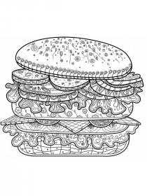 Hamburger coloring pages for Adults - Free printable