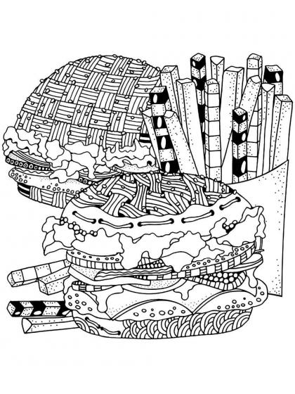 Hamburger Coloring Pages For Adults