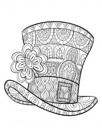 Hat coloring pages for Adults - Free printable
