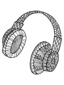 Headphones coloring pages for Adults - Free printable