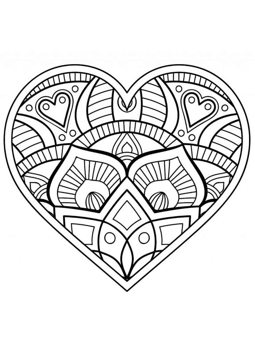 Heart coloring pages for Adults