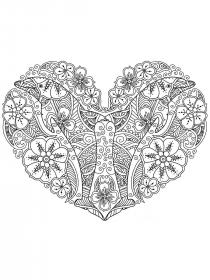 Heart coloring pages for Adults - Free printable