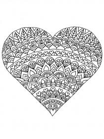 Heart coloring pages for Adults - Free printable