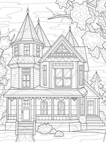 House coloring pages for Adults - Free printable