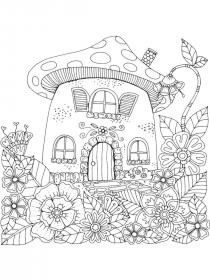 House coloring pages for Adults - Free printable
