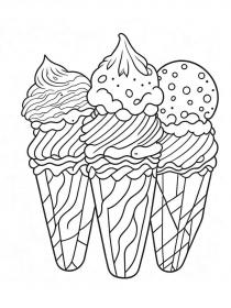 Ice Cream coloring pages for Adults - Free printable
