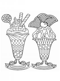 Ice Cream coloring pages for Adults - Free printable