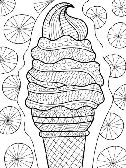Ice Cream coloring pages for Adults