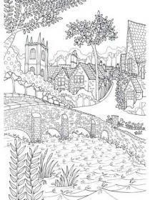 Landscape coloring pages for Adults - Free printable