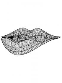 Lips coloring pages for Adults - Free printable