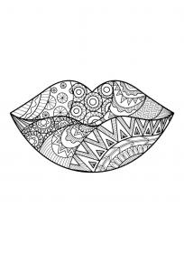 Lips coloring pages for Adults - Free printable