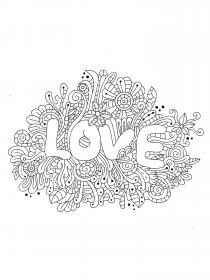 Love coloring pages for Adults - Free printable