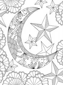 Moon coloring pages for Adults - Free printable