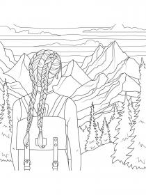 Mountains coloring pages for Adults - Free printable