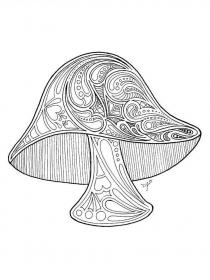 Mushrooms coloring pages for Adults - Free printable