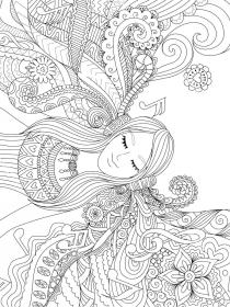 Girls music coloring pages for Adults - Free printable