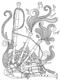 Bagpipe coloring pages for Adults - Free printable
