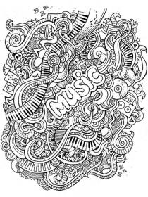 Music coloring pages for Adults - Free printable
