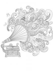Phonograph coloring pages for Adults - Free printable