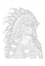 Native American coloring pages for Adults - Free printable