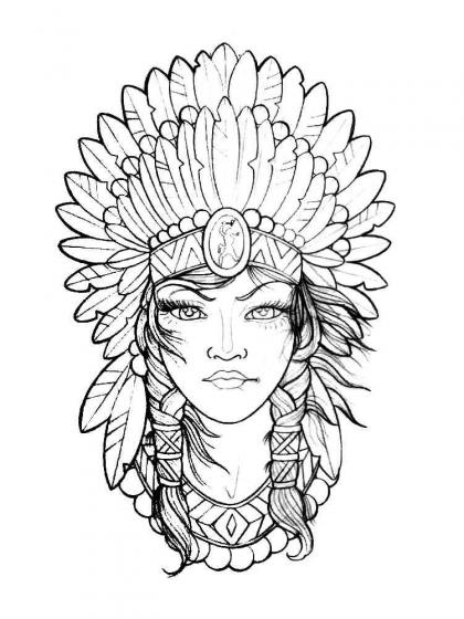 Native American coloring pages for Adults