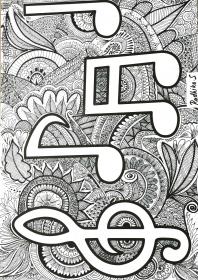 Notes coloring pages for Adults - Free printable