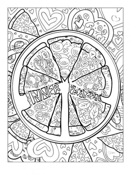 Pizza coloring pages for Adults