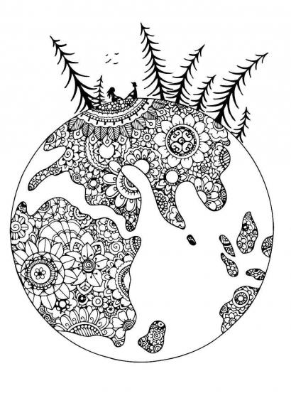 Planets coloring pages for Adults