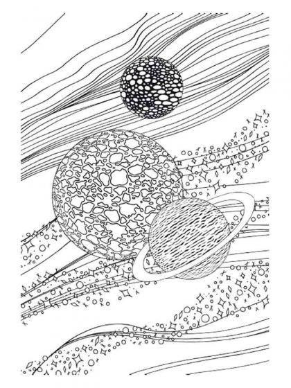 Planets coloring pages for Adults