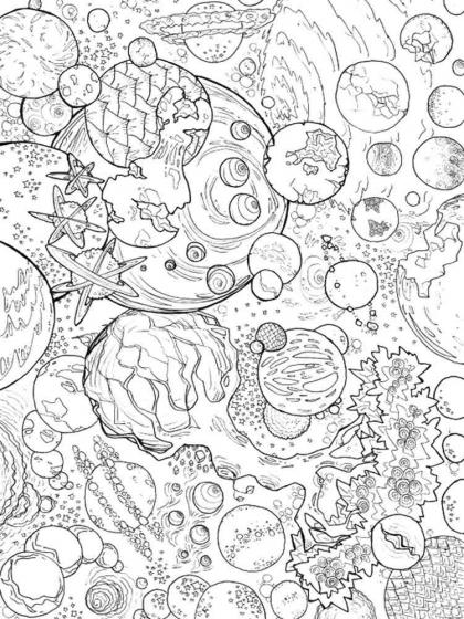 Planets coloring pages for Adults