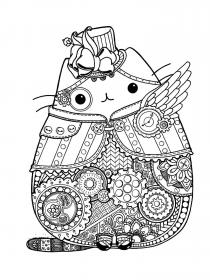 Pusheen coloring pages for Adults - Free printable