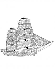 Sailboat coloring pages for Adults - Free printable