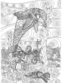 Seascape coloring pages for Adults - Free printable