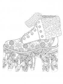 Shoes coloring pages for Adults - Free printable