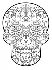 Skull coloring pages for Adults - Free printable