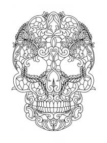 Skull coloring pages for Adults - Free printable
