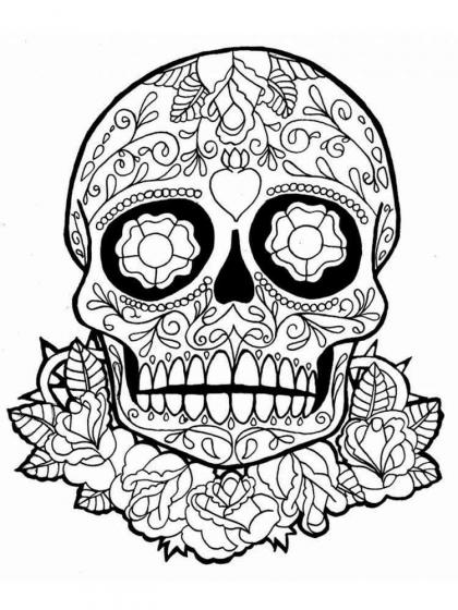 Skull coloring pages for Adults