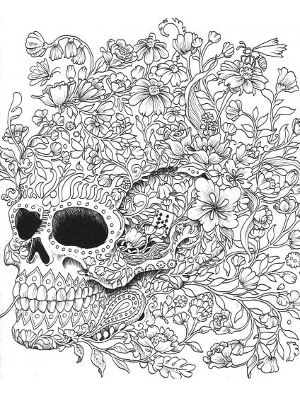 Skull coloring pages for Adults