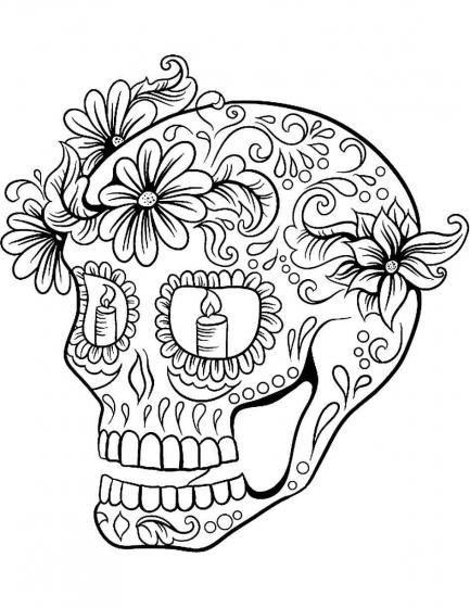 Skull coloring pages for Adults