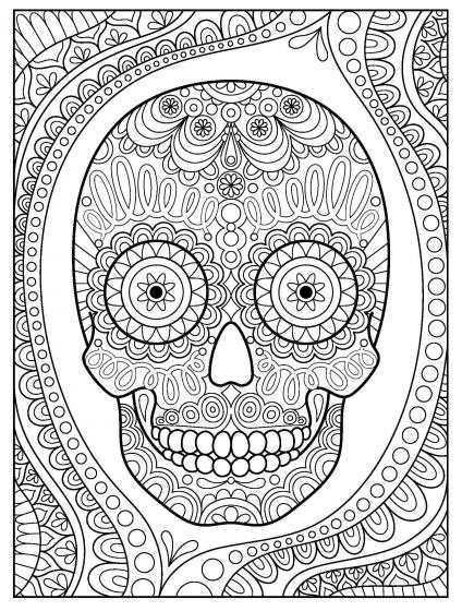 Skull coloring pages for Adults