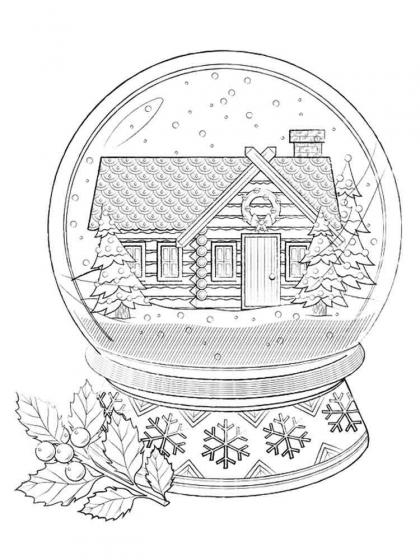 Snow Globes coloring pages for Adults