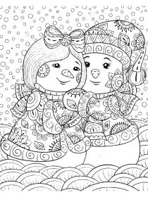 Snowman coloring pages for Adults - Free printable