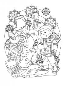 Snowman coloring pages for Adults - Free printable