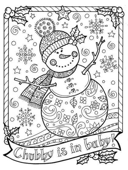 Snowman coloring pages for Adults