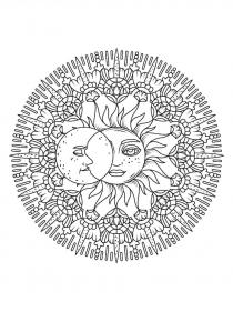 Sun and Moon coloring pages for Adults - Free printable
