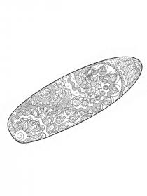 Surfboard coloring pages for Adults - Free printable