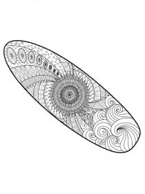 Surfboard coloring pages for Adults - Free printable