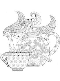 Teapot coloring pages for Adults - Free printable